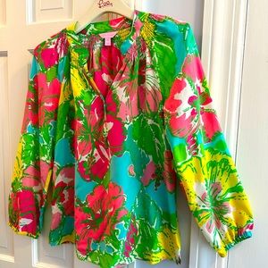 Vintage Lilly Pulitzer Silk Blouse New w/t